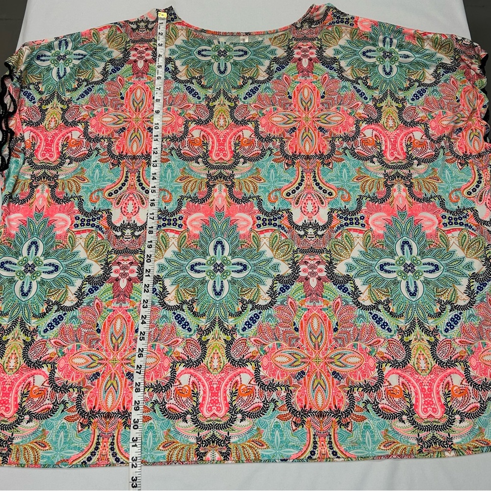 Cacique Lane Bryant Swim Cover Up Top Size 18/20 Popover Boho Beach Vacation - Picture 4 of 8